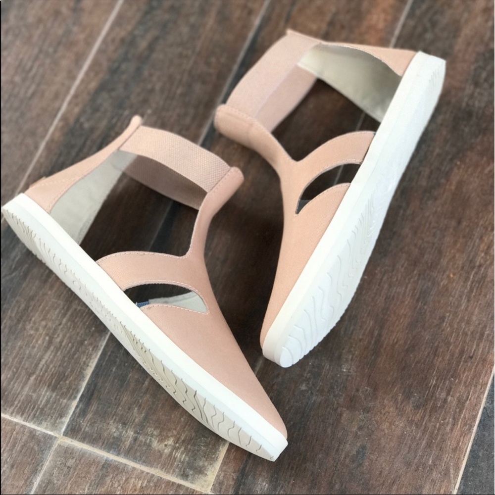 Blush Pink Cotton Open Sides Closed Back Sneakers - Picture 4 of 6